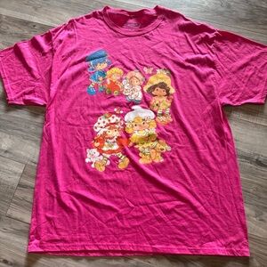 Nostalgic Strawberry shortcake womens graphic t-shirt hot pink XL top NWOT